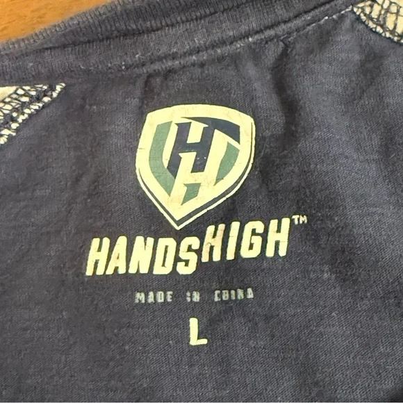 Dallas Cowboys Navy & Gray Raglan Long Sleeve Graphic Tee by Hands High L - Picture 9 of 10